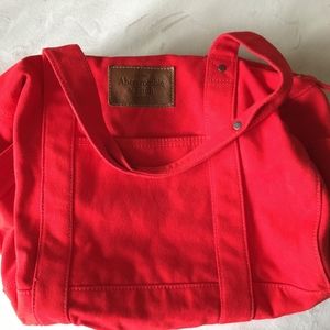Abercrombie Red Corduroy Handbag